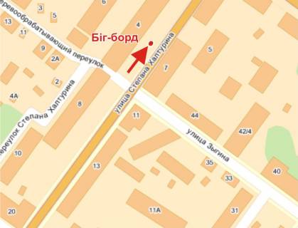 Билборд B в Полтаве, 3х6  Халтуріна вул., 4 схема