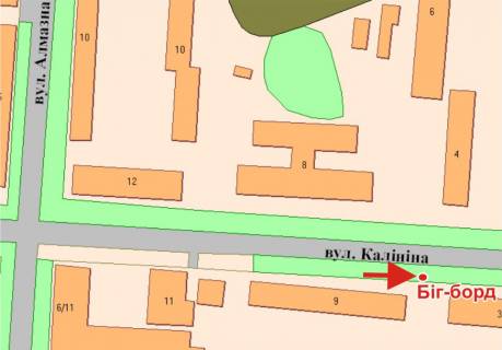 Билборд A в Полтаве, 3х6  І.Мазепи вул.(Калініна), 9 (Мон Плезір) схема