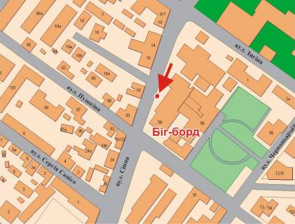 Білборд, Бігборд (Борд)  B у Полтаві, 3х6  Сінна вул.,18 схема