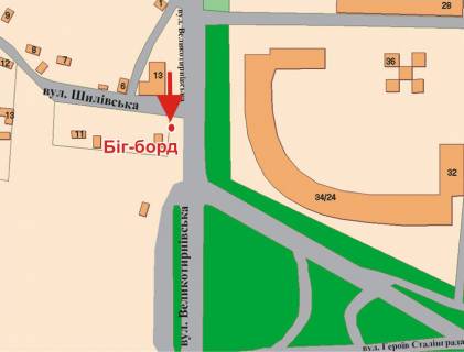 Билборд A в Полтаве, 3х6  В.Тирнівська вул. - Сади-1  схема