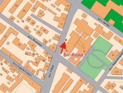 Билборд A в Полтаве, 3х6  Сінна вул.,18 схема