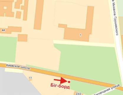 Билборд A в Полтаве, 3х6  К.Шосе, вул, 25 (Авторинок) схема