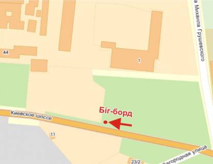 Билборд A в Полтаве, 3х6  К.Шосе, вул. біля "Авторинку" схема