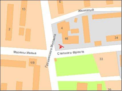 Призматрон, Призма B у Полтаві на перекр.ул.Степного Фронту,48 и ул.Грушевського ("Мотель") - 122415 схема