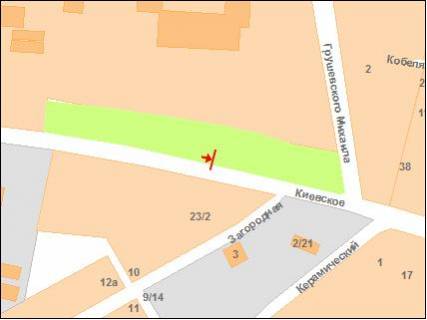 Білборд, Бігборд (Борд)  B у Полтаві ул.К.Шоссе возле "Авторынка" схема