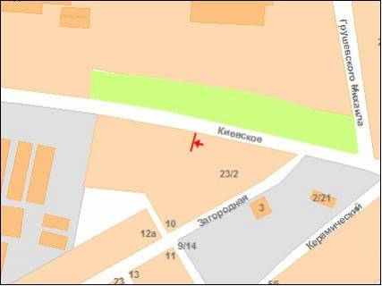 Білборд, Бігборд (Борд)  B у Полтаві ул.К.Шоссе, 25 (Авторынок) схема