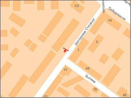 Билборд B в Полтаве ул.Халтурина, 4 схема