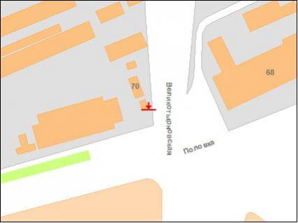 Білборд, Бігборд (Борд)  A у Полтаві ул.Половка, 70 схема