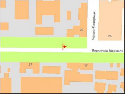 Билборд A в Полтаве ул.М.Бирюзова, 14 схема