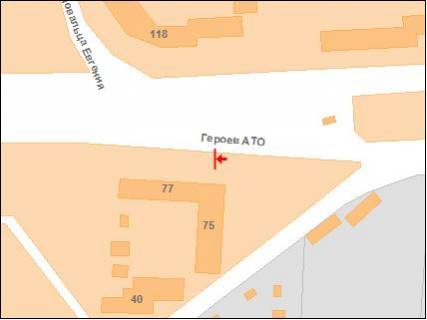 Билборд A в Полтаве ул.Красина, 75 (рынок Сады-2) схема
