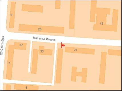 Білборд, Бігборд (Борд)  B у Полтаві ул.Калинина, 29 (ост. 23 Сентября) схема