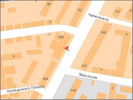 Билборд A в Полтаве ул.Фрунзе,100 (ост.Фурманова) схема