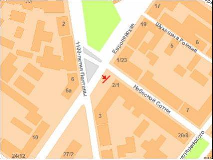 Призма A в Полтаве на перекр. ул. Фрунзе и ул. 1100-летия Полтавы ("Арбат Престиж") - 122681 схема