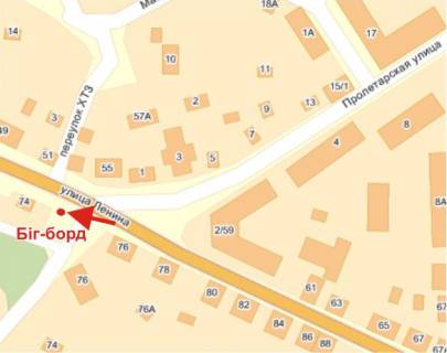 Білборд, Бігборд (Борд)  B у Полтаві, 3х6  Небесної Сотні вул. (Леніна) та А.Кукоби вул.(Пролетарська)перехр. схема