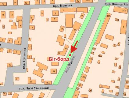 Билборд A в Полтаве, 3х6  Європейська вул. (Фрунзе) ,80 схема