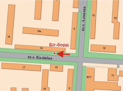 Билборд A в Полтаве, 3х6  І. Мазепи вул. (Калініна), 14 схема