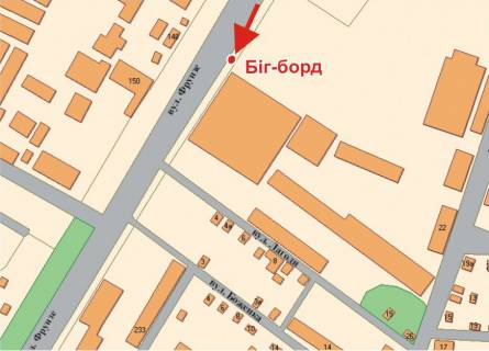 Билборд B в Полтаве, 3х6  Європейська вул. (Фрунзе),225 (авто-салон Nissan) схема