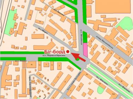 Билборд A в Полтаве, 3х6  М.Бірюзова вул.,1 схема