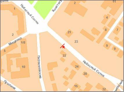 Білборд, Бігборд (Борд)  B у Полтаві ул.Ленина, 34 схема