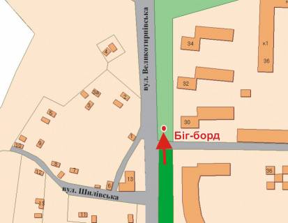 Билборд A в Полтаве, 3х6  В.Тирнівська вул., 18 (КОНСОЛЬ) схема