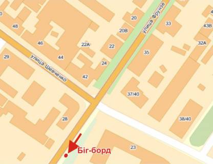 Билборд B в Полтаве, 3х6  Європейська вул. (Фрунзе) навпроти Центр. Ринку схема