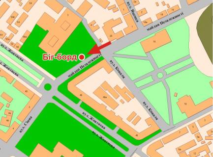 Билборд B в Полтаве, 3х6  Незалежності вул. - Коваля вул. схема