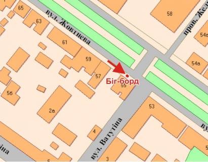 Билборд A в Полтаве, 3х6  Соборності вул.(Жовтнева) - Української Повстанської Армії вул. (Ватутіна). схема