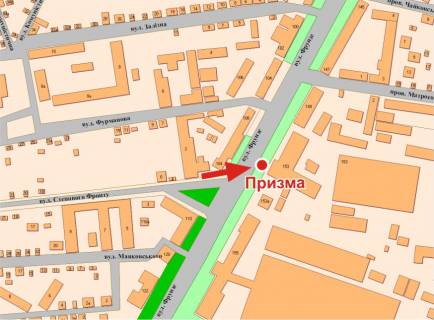 Билборд  в Полтаве Європейська вул. (Фрунзе), 153(справа) схема