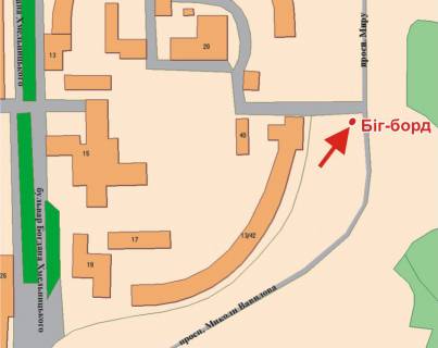 Билборд A в Полтаве, 3х6  Вавілова вул, 42/13 (виїзд ліва) схема