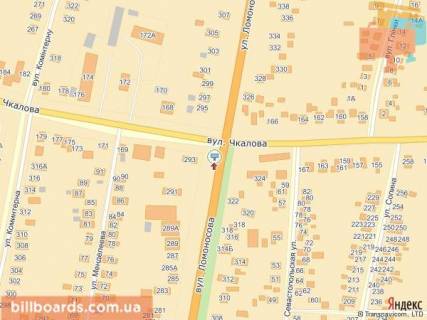 Билборд B в Мелитополе ул.Ломоносова 293 схема