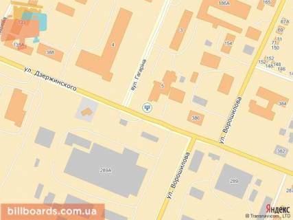 Билборд A в Мелитополе ул.Дзержинского 386 схема