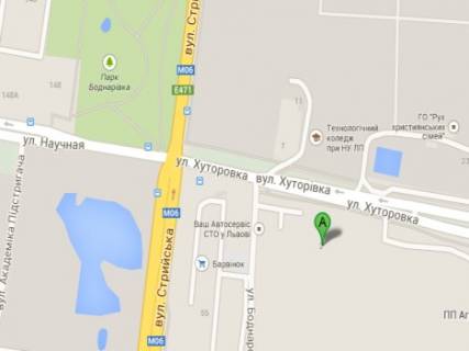 Беклайт A у Львові, 2,30х3,14  вул.Хуторівка - вул.Боднарська схема