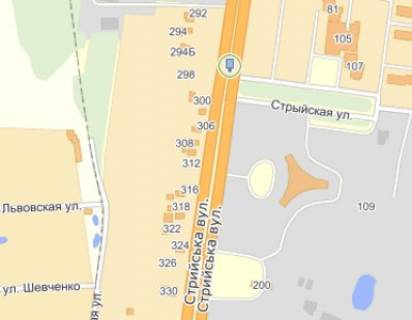 Билборд Р/П в Львове, 3х6  вул.Стрийська 105, до центру схема