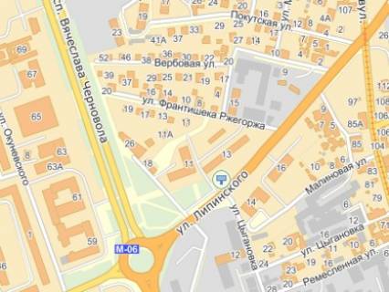 Билборд A в Львове, A  вул.Липинського 11, до центру схема