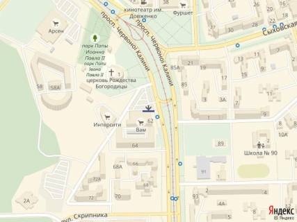 Ситискролл A в Львове, 1,2х1,8  пр.Червоної Калини 62, ТЦ ВАМ, праворуч від бокового входу схема