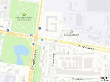 Билборд B в Львове, 3х6  вул.Хуторівка - вул.Боднарська, до вул. Стрийська схема