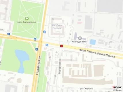 Бэклайт B в Львове, 2,30х3,14  вул.Хуторівка - вул.Боднарська, до вул. Стрийська схема
