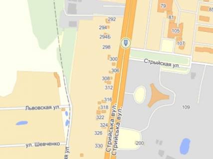 Билборд Р/П в Львове, 3х6  вул.Стрийська 105, з центру схема