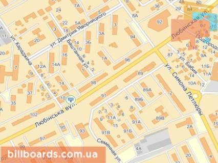 Билборд A в Львове вул.Любінська 100, підземний перехід схема