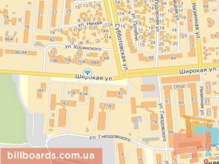 Билборд A в Львове, 3х6  вул.Широка 70, поруч АТБ-маркет, ТЦ ВАМ схема