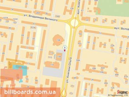 Ситилайт A в Львове, 1.2x1.8  вул.Кн.Ольги 106, Універмаг Львів схема