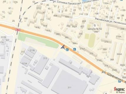 Билборд B в Львове, 3х6  вул.Шевченка 315, Електрон, АЗС ОККО з центру схема