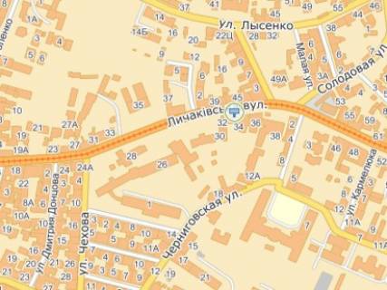 Билборд B в Львове вул.Личаківська 32, до центру схема