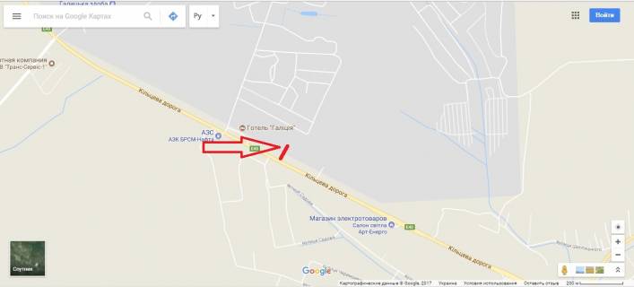 Білборд, Бігборд (Борд)  B у Сокільниках, 3х6  Західний обхід м. Львова, км 10+350 ліворуч. Гот. ГАЛІЦІЯ схема