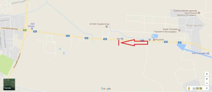 Білборд, Бігборд (Борд)  B у трасах Львіва, 3х6  Тернопіль-Львів-Рава-Руська, км 109 + 680, ліворуч, напроти АЗС WOG схема