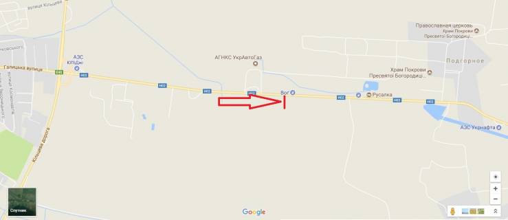 Білборд, Бігборд (Борд)  A у трасах Львіва, 3х6  Тернопіль-Львів-Рава-Руська, км 109 + 680, ліворуч, напроти АЗС WOG схема