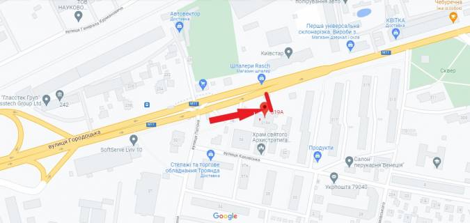 Сiтiлайт A у Львові, 1,2х1,8  вул. Городоцька, 319-А  («Київстáр») схема