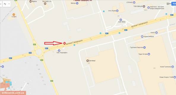 Билборд B в Львове, 3х6  вул. Городоцька, 300 ТЦ МЕТРО схема
