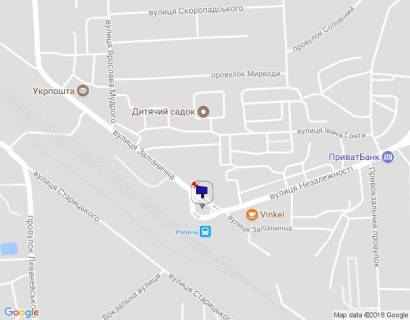 Билборд B в Умане, 6х3  ул. Зализнычная 1-а (на кругу перед  Ж/Д вокзалом) сторона Б, нижній схема