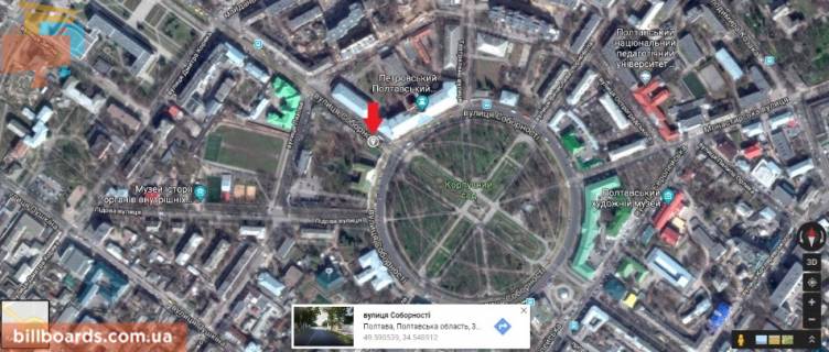 Билборд A в Полтаве №2 схема